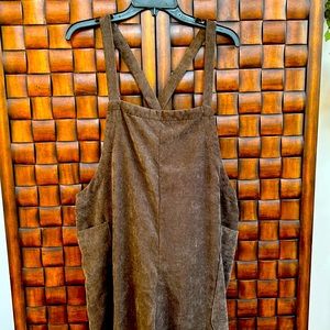 Brown Easel brand corduroy overalls size medium